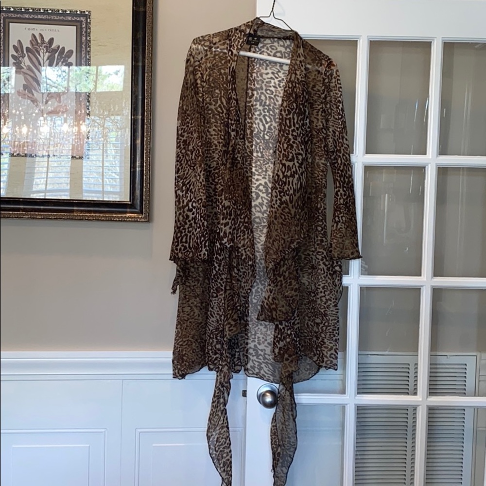 Yikes Beach Flowy Leopard Coverup